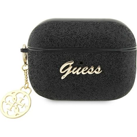 Funda Guess GUAP2GLGSHK para AirPods Pro 2 (2022/2023) negra/negra con purpurina y diseño de copos de nieve 4G. (1/4)