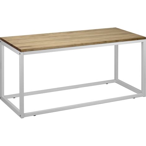 Mesa auxiliar iCub 100x45x40cm Blanca en madera maciza de pino acabado vintage estilo industrial Box F (1/5)