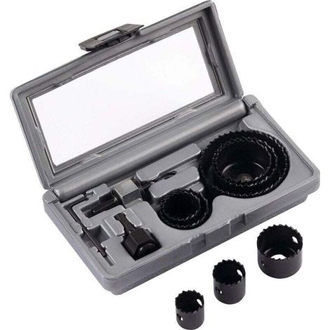 SABIR scie cloche pour le travail du bois - boîte en plastique - scie cloche scie cloche pour plaques de plâtre - set de poinçonnage de plafond.. (1/2)