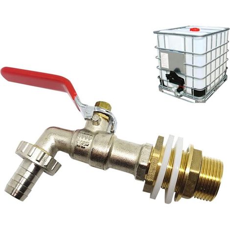 Robinet Cuve 1000L,Robinet Recuperateur Eau De Pluie Adaptateur De Cuve 1/2" (13 Mm) Robinet,Adaptateur De Réservoir (1PCS) (1/4)