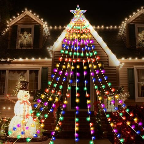 Vtizikl Guirlande Lumineuse Sapin de Noel Avec Etoile, 3.85M Guirlandes Lumineuse Arbre Noel, Avec Télécommande, 8 Modes Exterieur Interieur Fenetre Mariage Soiree Sapin de Noel Decoration (1/5)