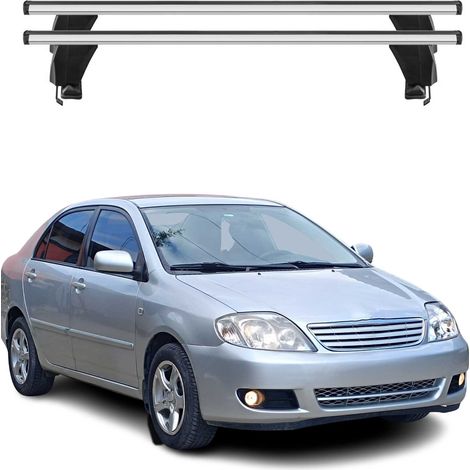 OMAC Dachträger Querträger Alu für Toyota Corolla Limo 2000-2017 – Abschließbar – T-Nut – City-Crash-getestet – Max. 50 kg Silber (1/5)