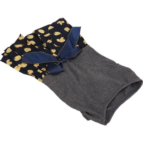 Robe Pour Chien - Tissu Polyester Respirant - Motif Floral Avec Nœud - Pour Petit Chien Et Chat - 1 Pièce (1/5)