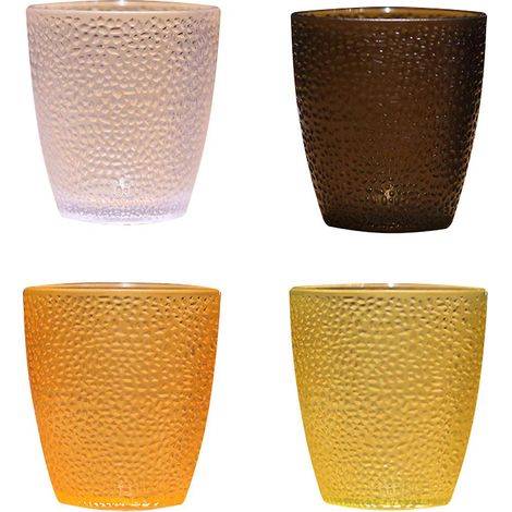 Lot de 4 Gobelets, Plastique incassable, Empilables, 220 ml, Pour jus cocktails (1/5)