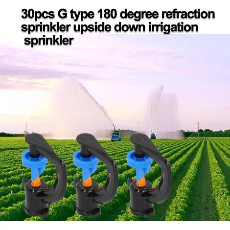 Arroseur d'irrigation, 30pcs ABS Mterial G Type Buse de pulvérisation de réfraction à 180 degrés Tête d'arrosage d'atomisation d'irrigation Suspendue à l'envers pour Serre (1/4)