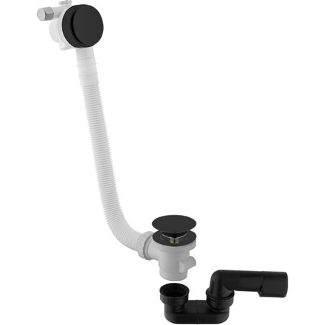 Desagüe de llenado para bañera clic-clac de 90 cm, epoxy negro mate