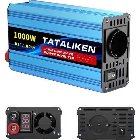 UPS, enchufes dobles europeos, ventilador inteligente, 12V 1000W 220V 50Hz UE (1/2)