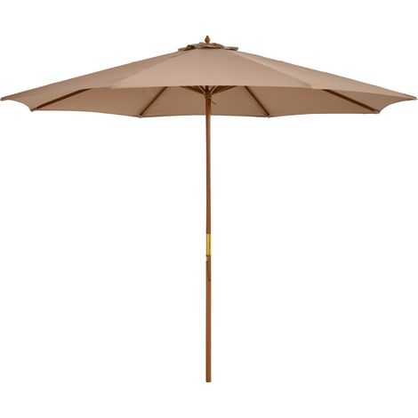 Parasol déporté bois Ø 300 cm UV kaki