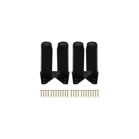 4PCS Pieds de MeublesReglable,Pieds de Meuble 20cm,Pied Canapé Metal,Pieds de Table Pieds de Meubles Pied de Table Basse pour Meubles TV Armoires Postes (20cm/7.87'', Black) (1/5)