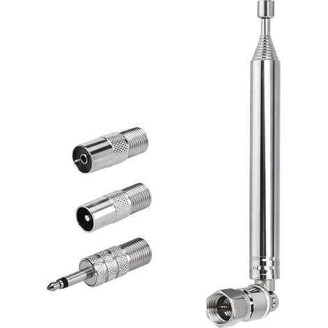 Antenne Radio FM Chaine HiFi, Télescopique pour Mini-Récepteur AV Dab AM 75 Ohm, Télescopique Antenne 76CM Intérieure, pour Chaine HiFi Tuner FM Poste Radio Récepteur Stéréo Dab + Dab AV Audio (1/5)