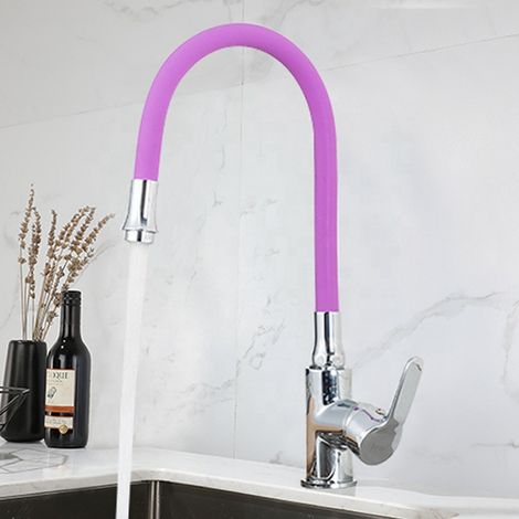 Robinet universel avec tuyau en caoutchouc, robinet de cuisine en silicone coloré, robinet d'eau chaude et froide, robinet d'évier pour l'exportation. (1/3)