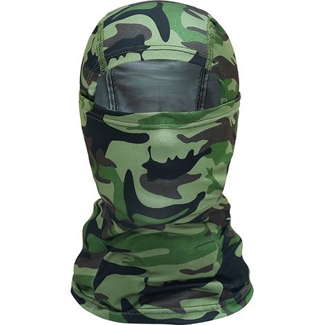 Cagoule de moto camouflage vert armée pour hommes et femmes, cagoule élastique avec harnais de cou, (1/5)