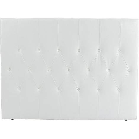 HOMCOM Testata Letto Matrimoniale Imbottita con Design a Bottoni Bianco (1/5)