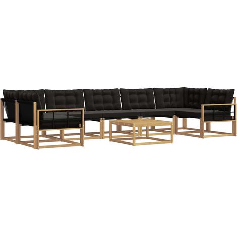 Outdoor Sofa Set 8 pcs White and Black vidaXL (1/5)