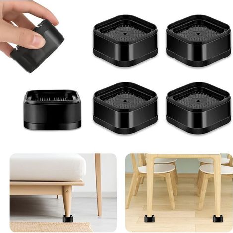Lot de 4 rehausseurs de meubles de 2,5 cm – Blocs de rehausseurs de meubles robustes pour pieds de table, commode, bureau, canapé, chaise, canapé, chaise – Blocs de levage carrés empilables – Hauteur (1/4)