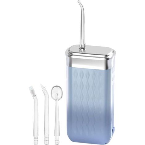 Hydropulseur sans fil, étanche et silencieux, avec 4 embouts et pression réglable (1/2)