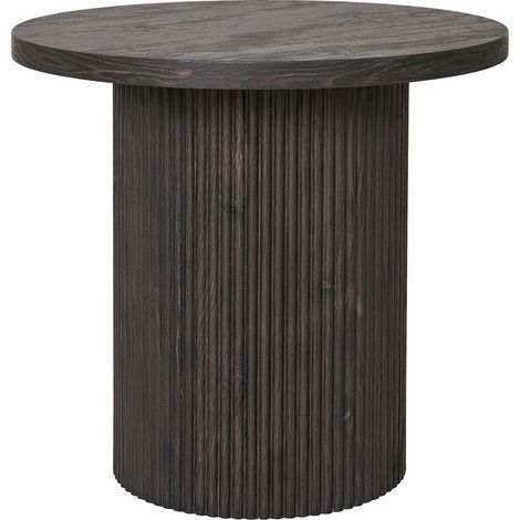 Table d'appoint ronde 48x45 cm effet bois marron foncé - KLEZY (1/4)