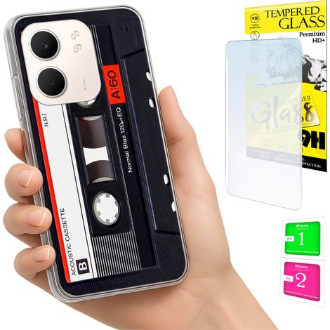 Custodia per Oppo A5X con cover posteriore e vetro temperato 9H. (1/5)