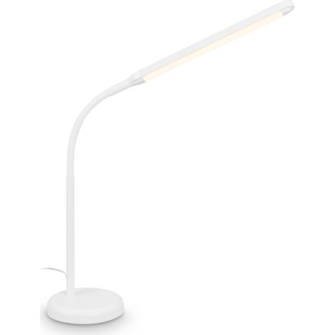 Lampe de table LED à intensité variable, orientable, blanc chaud, lampe de table, lampe de chevet, lampe de bureau, lampe de salon à poser, lampe table salon, 13x72,5 cm, blanc (1/5)