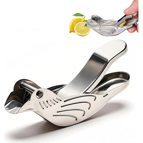 Lot de 2 Presse-agrumes Acier inoxydable Forme oiseau Citron Vert Maison Voyage (1/5)
