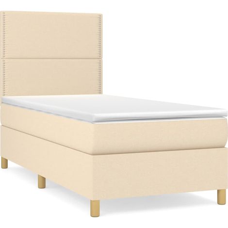 Maison Exclusive - Boxspringbett mit Matratze Creme 90x200 cm Sto (1/5)