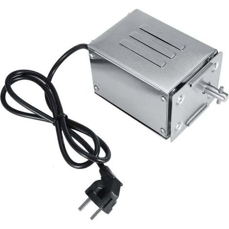 Moteur Électrique pour Broche de Barbecue en Acier Inoxydable – Kit Rotissoire avec Prise UE 220 V – Charge 50 à 70 kg (1/4)