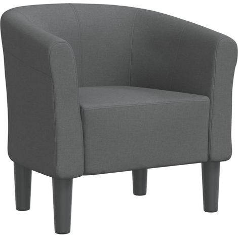 Comoda poltrona lounge dal design moderno in tessuto grigio scuro DEC026451