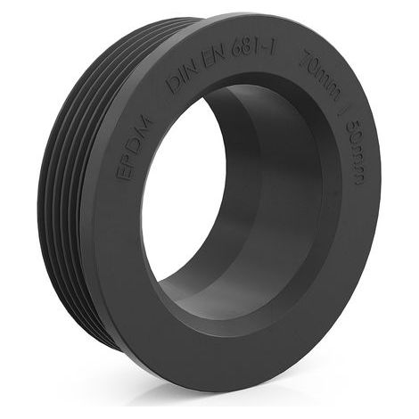 Adaptateur en caoutchouc CR CGA 70/50 (70 mm à 50 mm), jusqu'à 0,5 bar, EPDM