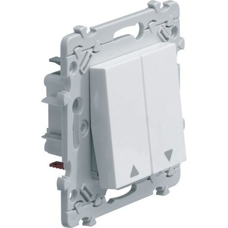 Hager – Double interrupteur volet roulant encastré – Commande double va-et-vient – Polycarbonate blanc – Installation simple et rapide