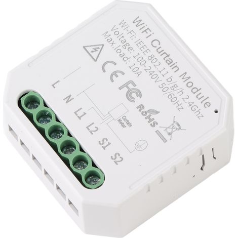 Module de commande intelligent pour rideaux et stores Tuya Smart White, commande vocale WiFi 10A, interrupteur bidirectionnel (1/5)