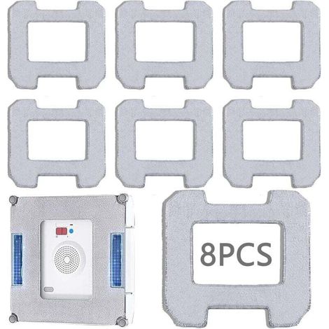 Set di 8 panni per la pulizia per Ecovacs Winbot, panni di ricambio per mocio per Ecovacs Winbot, panni di ricambio lavabili, panni di ricambio per mocio W1 Pro, per Winbot W1 W1 Pro (grigio chiaro) -