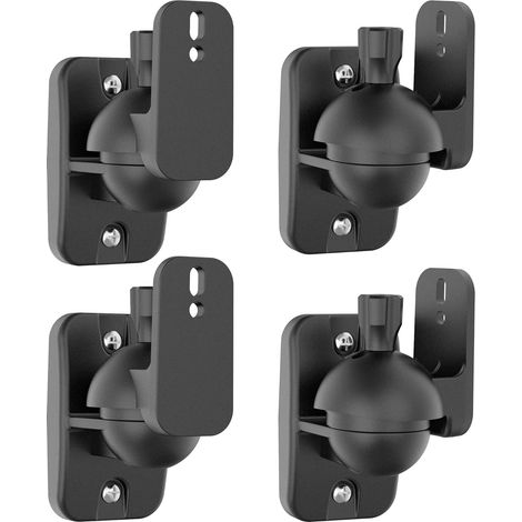 Wall Mount for Speakers Rotation and Tilt Adjustable up to 3.5 kg (4 Pieces, Black) (1/5)