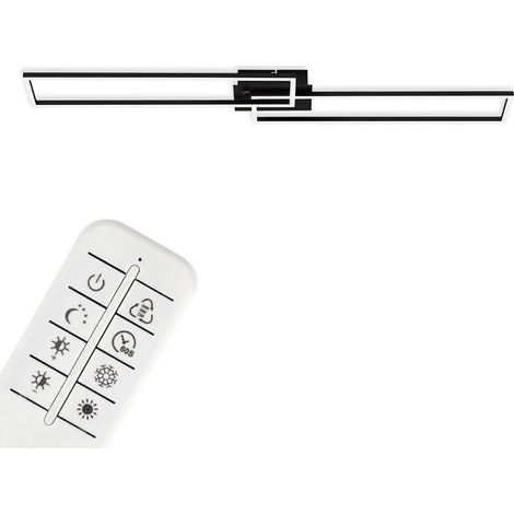 LED Deckenleuchte dimmbar Fernbedienung CCT Timer 40W schwarz Briloner Leuchten