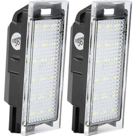 Lampe de licence, 2 pièces lampe de plaque d'immatriculation LED de voiture adaptée pour/Twingo/Clio/Megane/Lagane （18pcs perles lumineuses LED） (1/4)