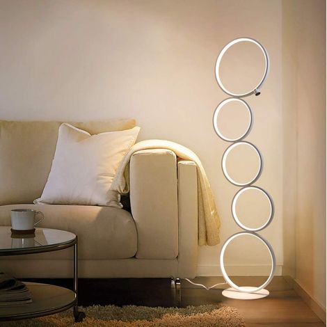 ZMH – Lampadaire LED dimmable 32W – 5 lumières en aluminium – Blanc chaud 3000K – Interrupteur tactile – Hauteur 110cm (1/4)