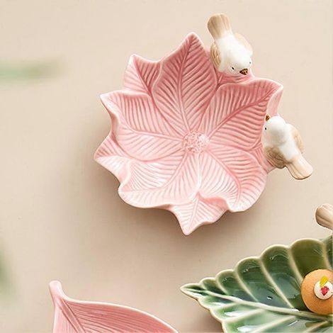 Plateau à oiseaux, plateau de rangement en céramique pour bijoux, étagère, assiette à dessert dim sum, décoration intérieure, table à thé, bol décoratif de bureau (1/4)