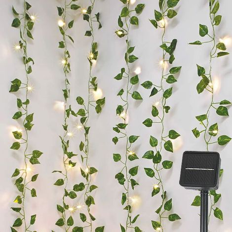 Luci a stringa solari da esterno, luci a stringa di edera artificiale con 100 LED, 10 m, luci a stringa solari da esterno per giardino, balcone, patio, matrimoni, feste, decorazioni natalizie
