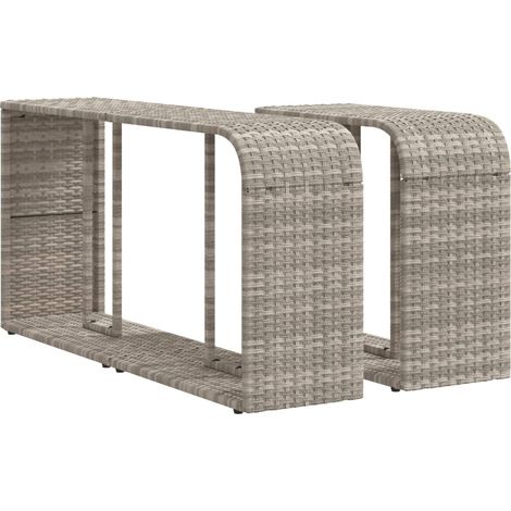 Étagères de rangement 2 pcs gris clair résine tressée CFW69258 (1/5)