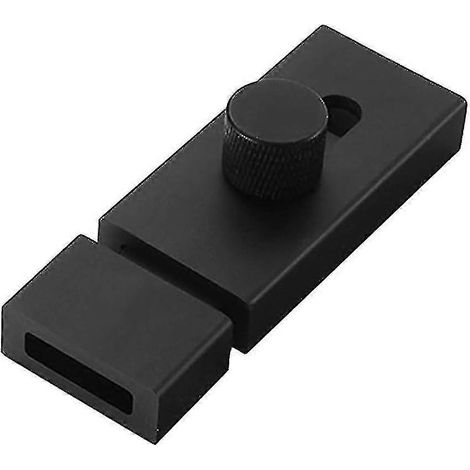Pêne dormant coulissant, verrou coulissant en alliage d'aluminium et acier inoxydable renforcé (noir, 80 mm). (1/5)