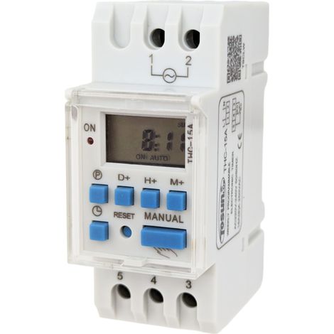 Reloj Interruptor Horario Programación Semanal 24 Horas Reserva Carril Din THC-15A