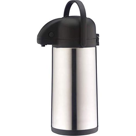 alfi CARAFFA A POMPA TT 2,5 litri, dispenser bevande in acciaio opacizzato, pompa integrata, tiene caldo per 12 ore, freddo per 24 ore, per 24 tazze, con maniglia, ottima per catering, senza BPA (1/4)