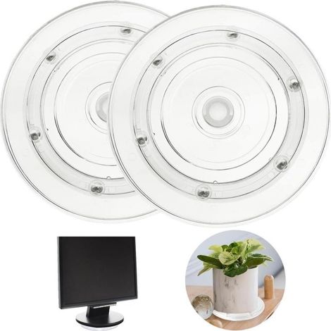 2-teiliges Plattenspieler-Set, 15 cm Universal-Drehteller (360° drehbar), transparenter runder Drehteller, manueller Drehteller mit Stahlkugellagern für Fernseher, Computer und Artisa (1/4)
