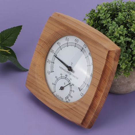 Thermomètre-hygromètre 2 en 1 en bois pour intérieur, accessoires pour sauna et hammam (1/5)