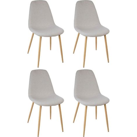 Lot de 4 Chaises Design "Roka" 85cm Gris Clair (1/2)