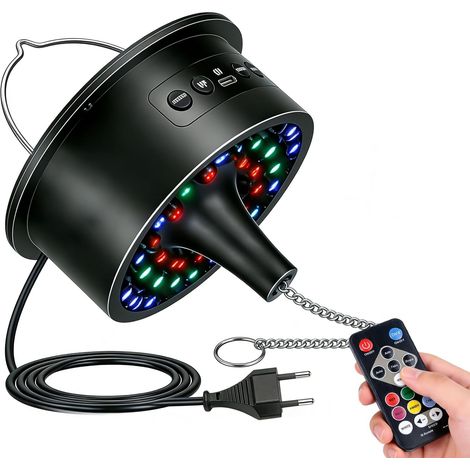 Motor giratorio para bolas de discoteca: Motor para bolas de discoteca, luces giratorias para bolas de discoteca con cadena de extensión, 30 LED y control remoto para DJs, pubs, bandas, clubes nocturn (1/5)