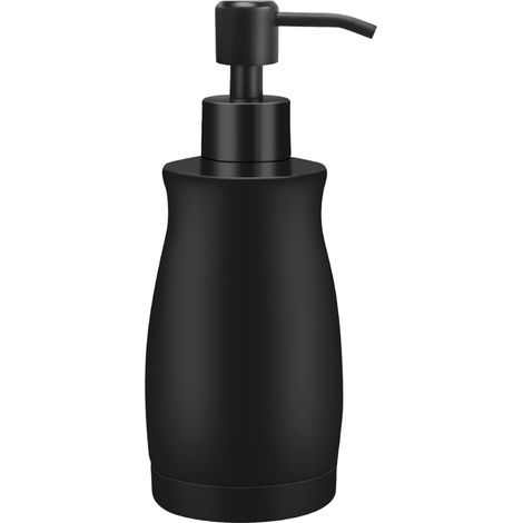 Distributeur de savon noir mat inox 13,5 oz, rechargeable, pour cuisine, salle de bain, dortoir. (1/5)