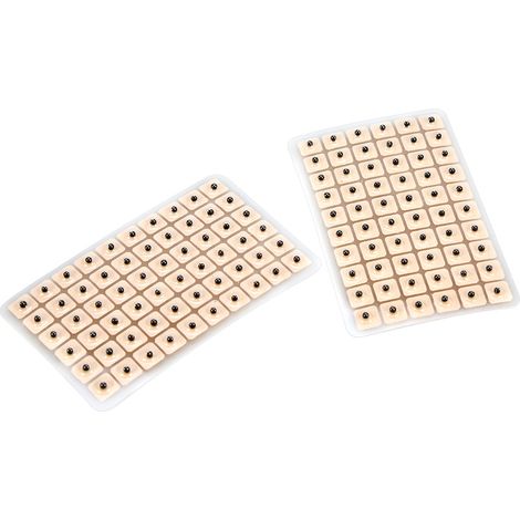 600 pastilles vaccaria autocollantes oreille acupuncture, sparadrap graines pression, outil massage acupoints, lot de 600 pièces, usage unique, collants discrets, thérapie auriculaire. (1/5)