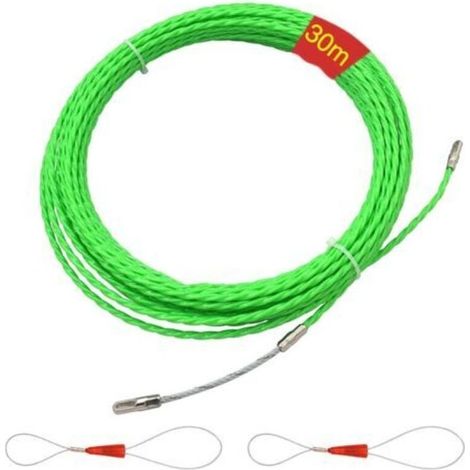 Tire Fils Electrique Aiguille Nylon avec Tête Flexible de Guidage 30M,Electricien Tire Fil Aiguille Passe Cable,Enfileur Fils électrique,Câble de Fil Électrique Tirant,Diamètre 4.5 mm(Vert) (1/5)