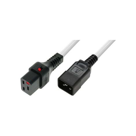 Cable de alimentación MC-C19C20LOCK-2M-W C19/C20 de 2 m, blanco (1/2)