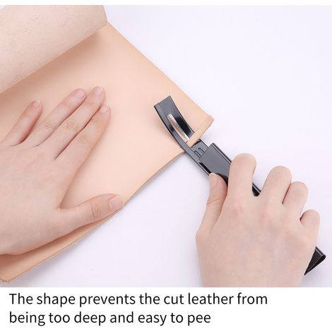 Couteau à effiler et à découper le cuir (avec lames) - Outil de bricolage pour le rabotage et le grattage - Noir (1/5)